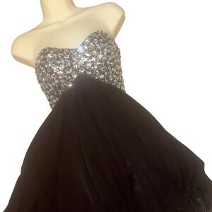 Strapless Sequin Black Dress